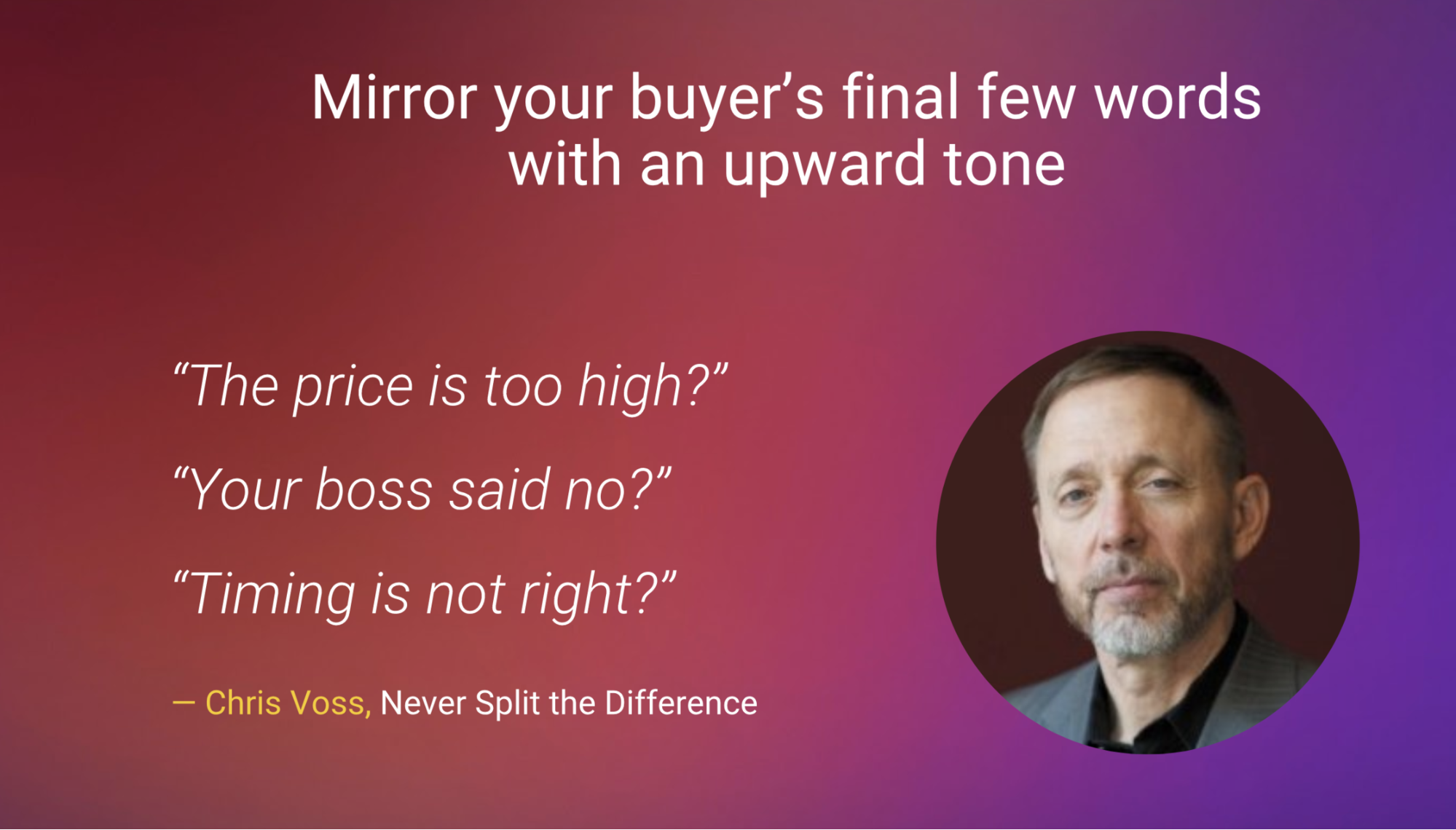 Mirroring sales technique