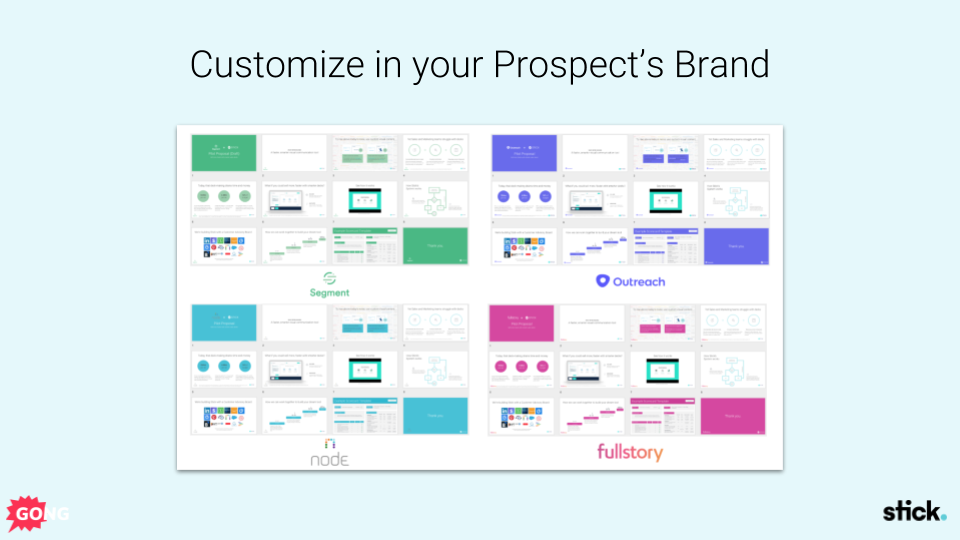 Customize your sales pitch within your prospect’s brand