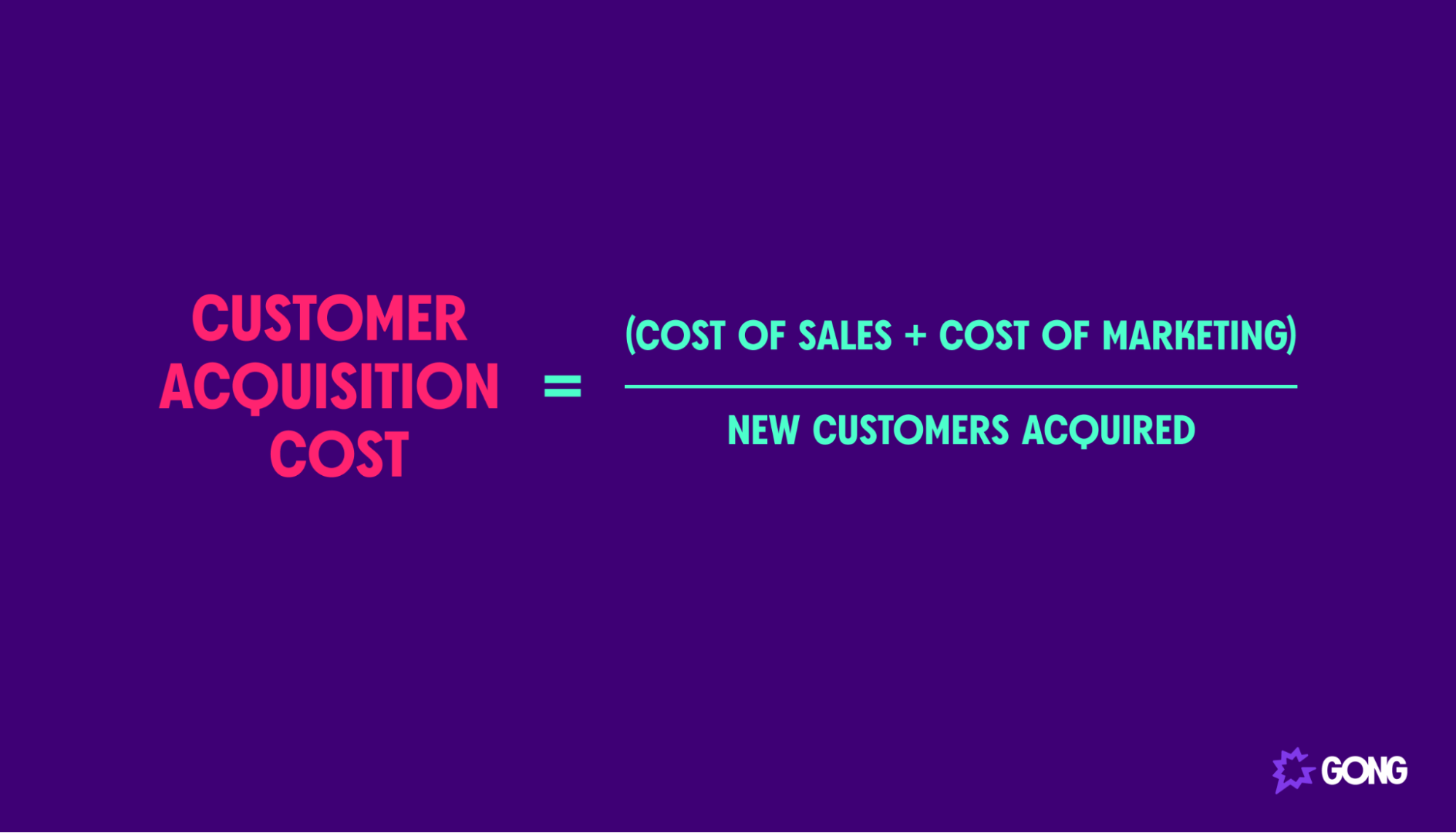 Formula to calculate customer acquisition cost
