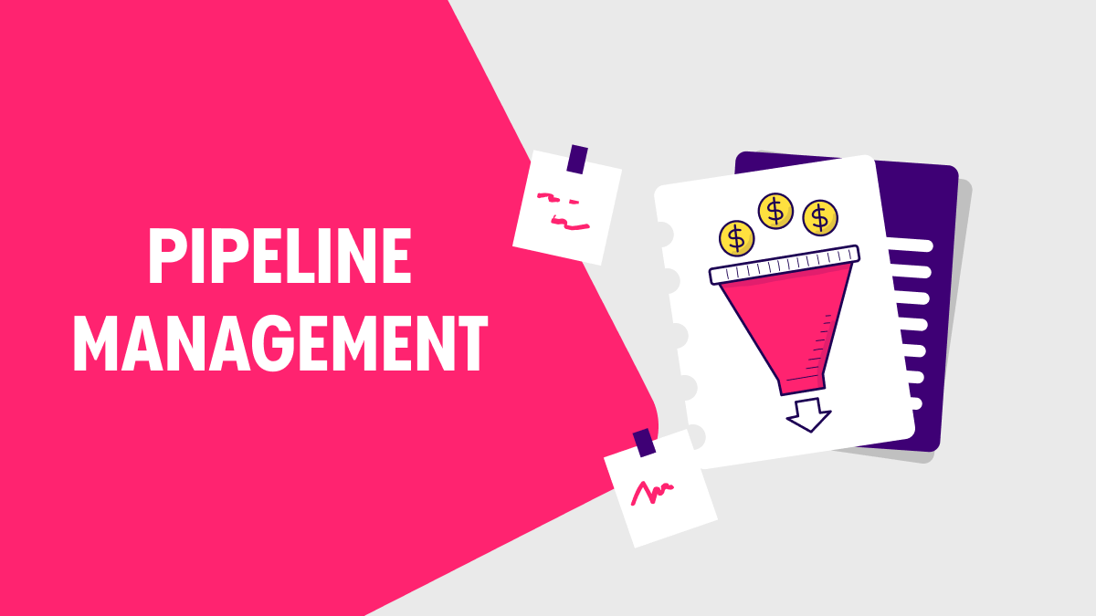 Open notebook with a pipeline management sketch